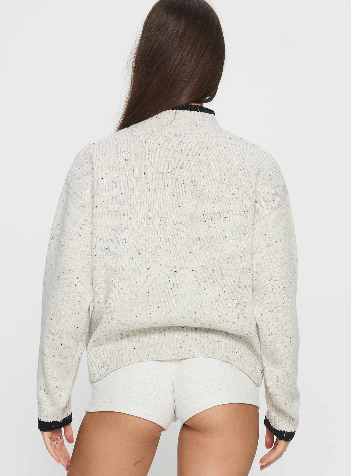 Overstayed Zip Through Cardigan Grey