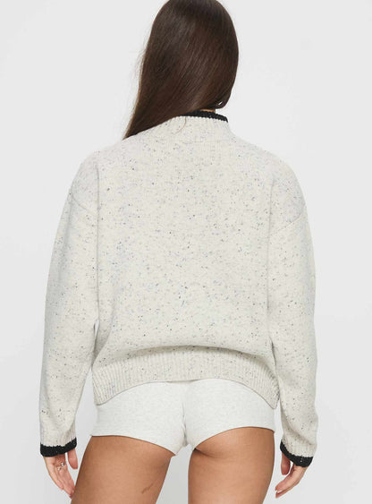 Overstayed Zip Through Cardigan Grey