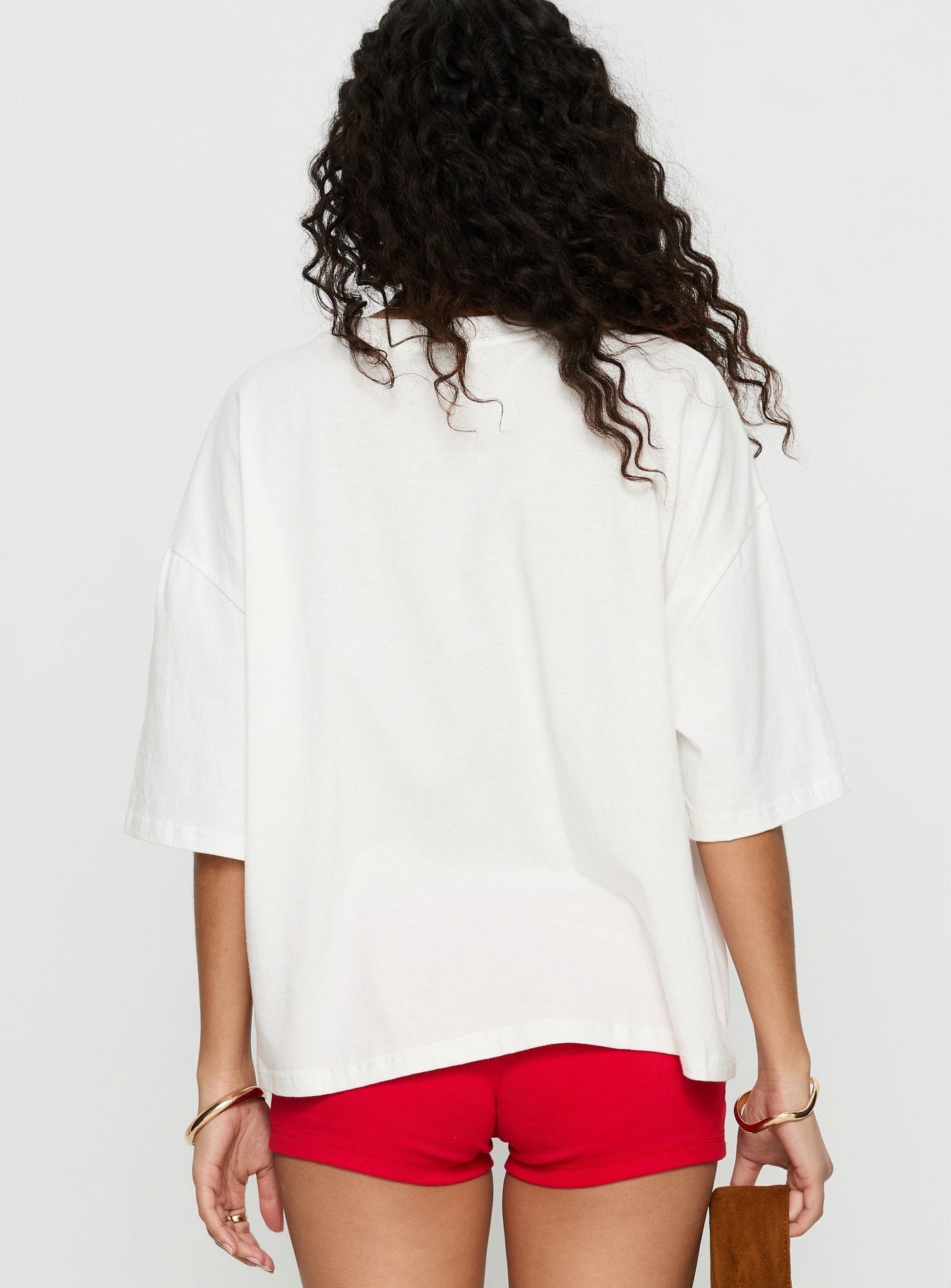 Lucky You Lighter Oversized Graphic Top White