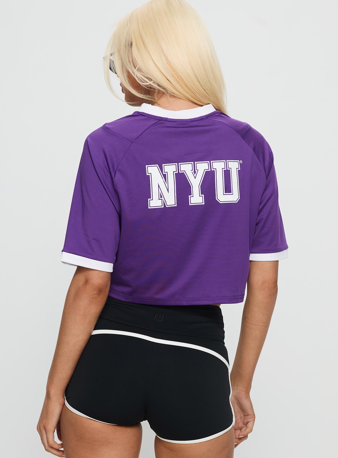 NYU Cropped Soccer Jersey Tee Purple