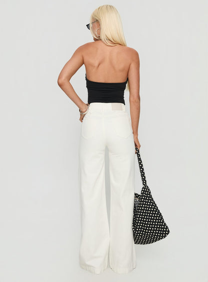 Goldie High Rise Wide Leg Jeans White
