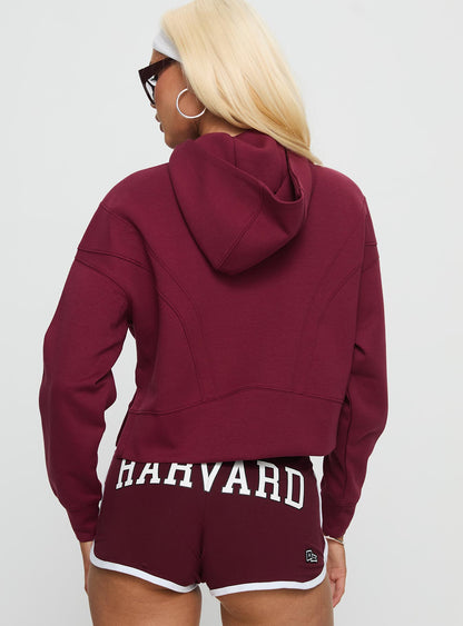 Harvard Buttersport Half-zip Hoodie Crimson