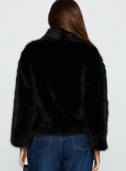 Wayland Faux Fur Jacket Black
