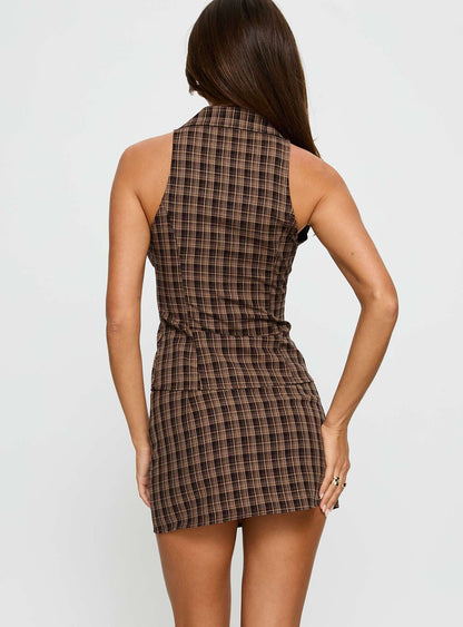 Meggan Mini Skirt Chocolate Check