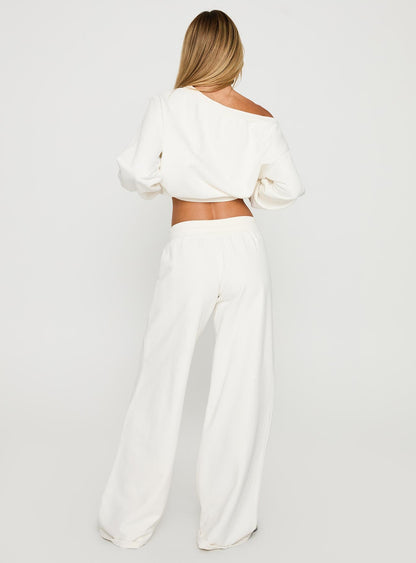 Dodie Wide Leg Pants Washed White