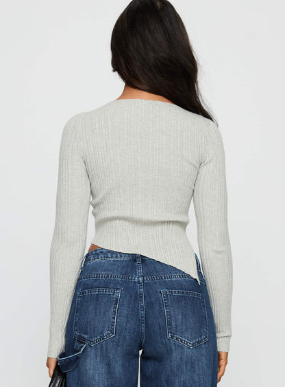 Ellara Long Sleeve Top Grey