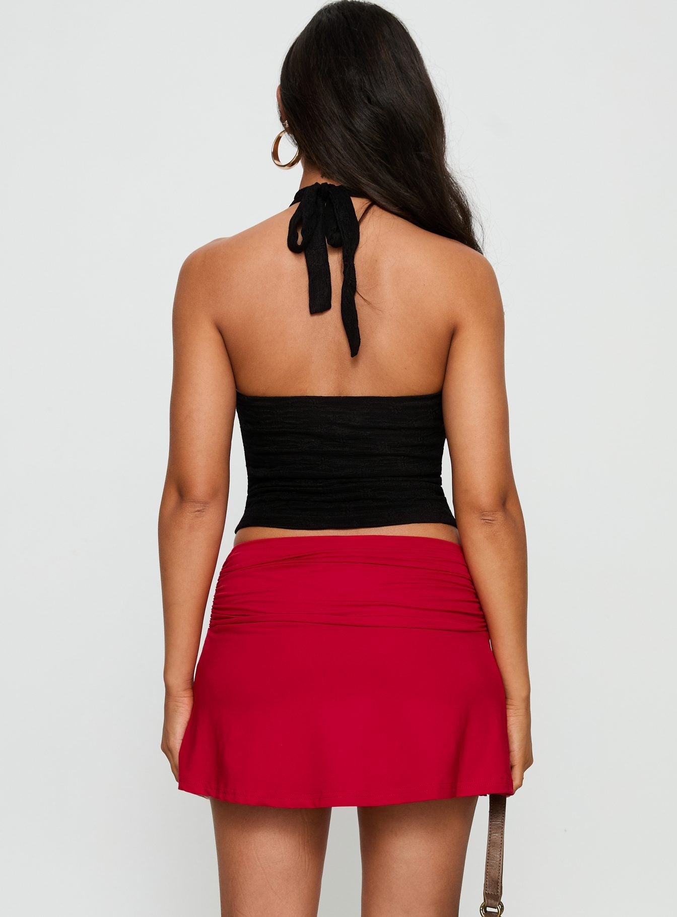 Tamsyn Ruched Mini Skirt Red