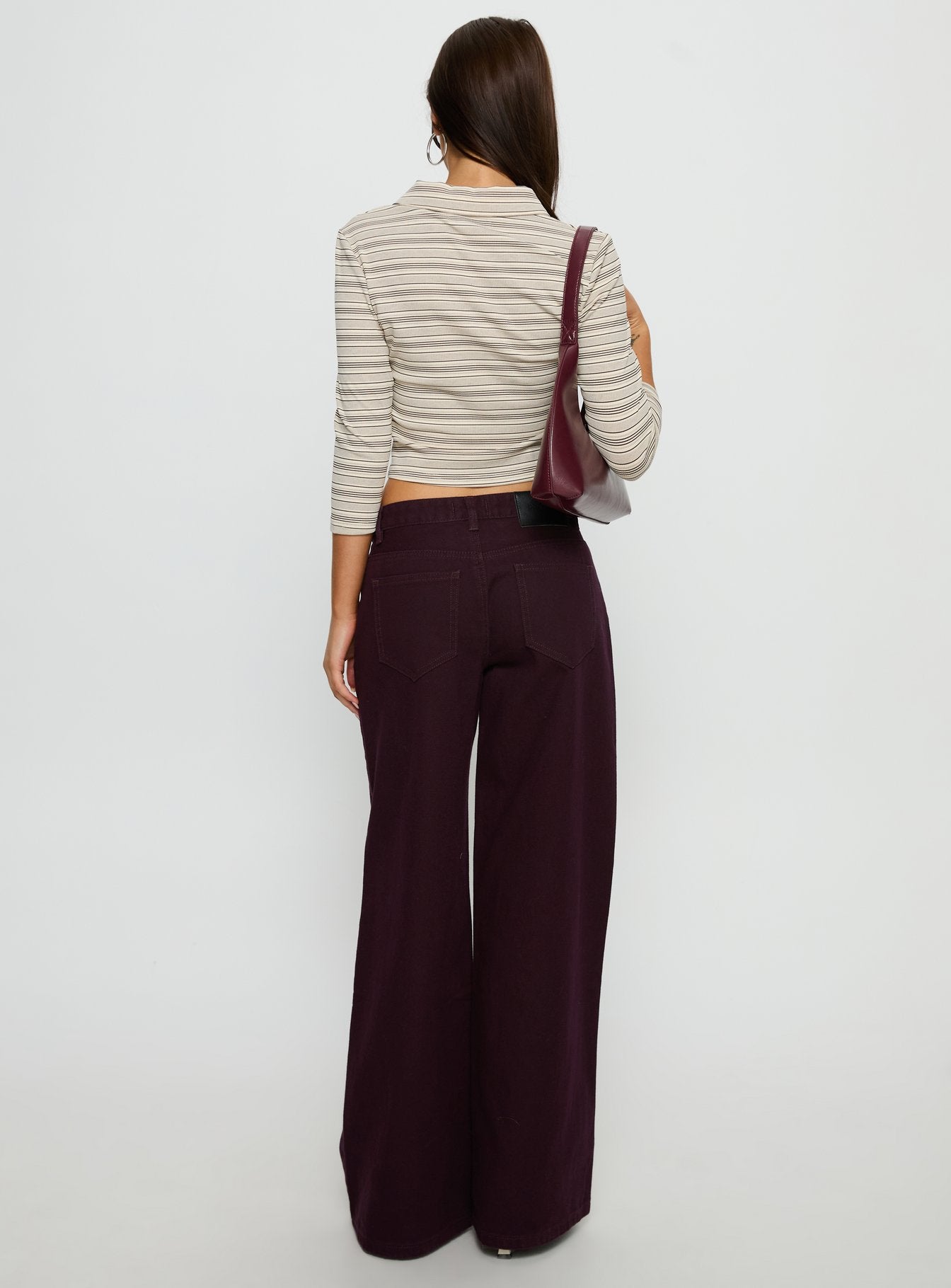 Supercut Low Rise Baggy Pleat Jeans Currant