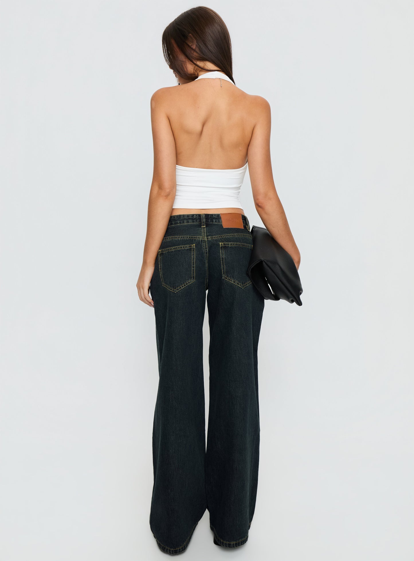 Supercut Low Rise Baggy Pleat Jeans Grunge Wash