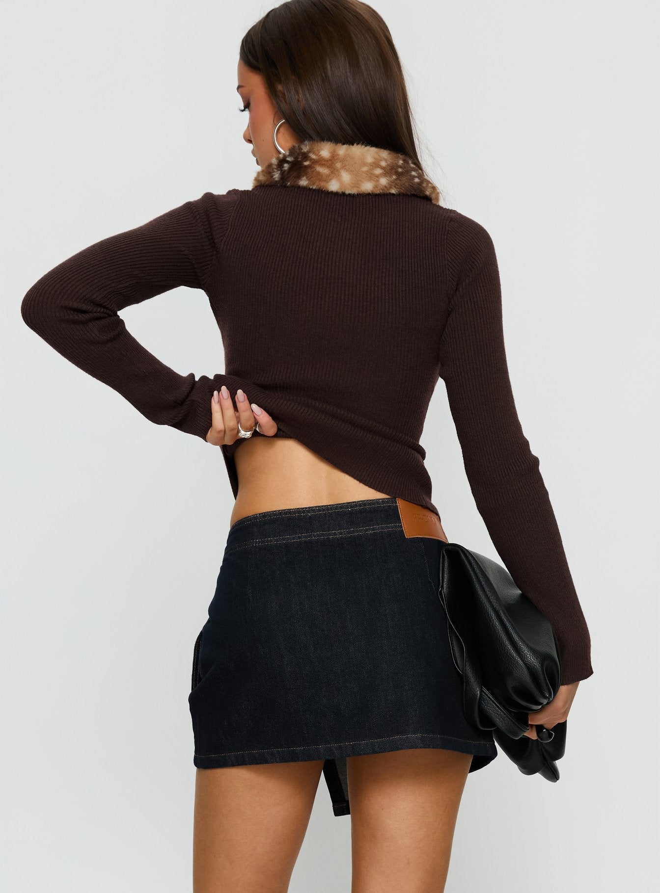 Elinora Wrap Mini Skirt Raw Denim
