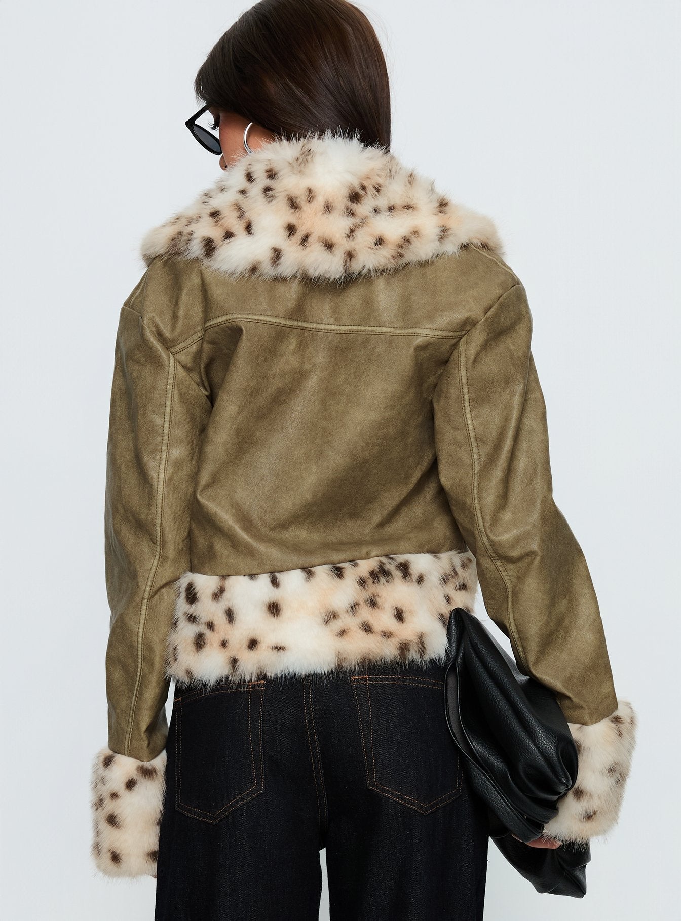 Hiraya Faux Fur Trim Jacket Vintage Green