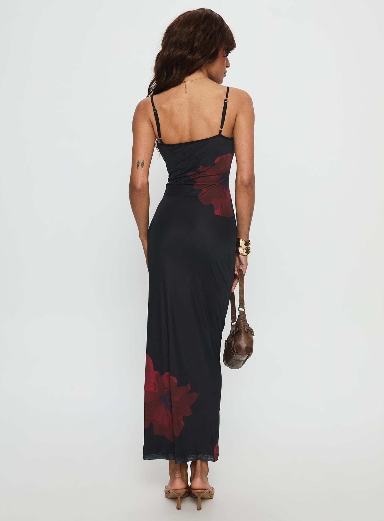 Lucky to Love Maxi Dress Black / Red Floral