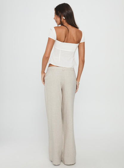 Syrena Tailored Wide Leg Pant Natural