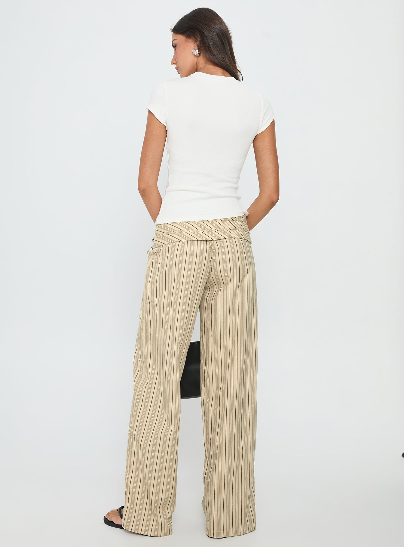 Seneca Wrap Pant Beige Stripe