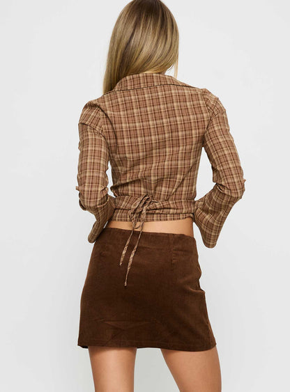 Araceli Corduroy Mini Skirt Brown