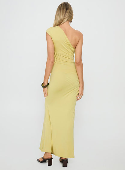 Yvonna Ruched Maxi Dress Citrus
