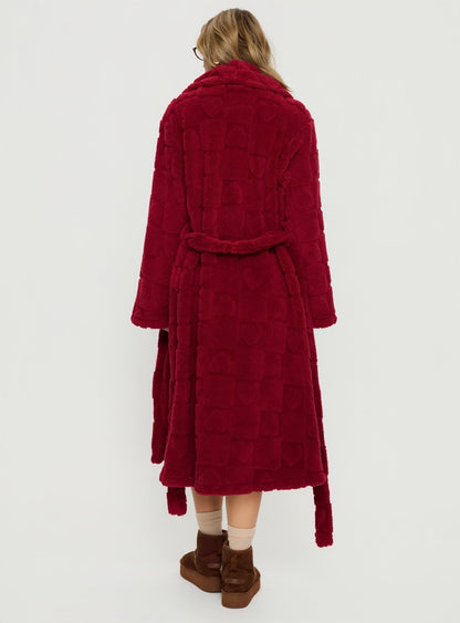 Soothe Bath Robe Burgundy