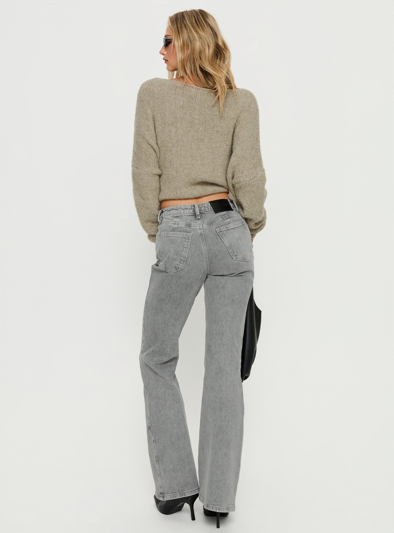 Magic Mirror Mid Rise Bootleg Jeans Washed Grey