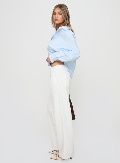 Ellanor Low Rise Straight Leg Jeans White