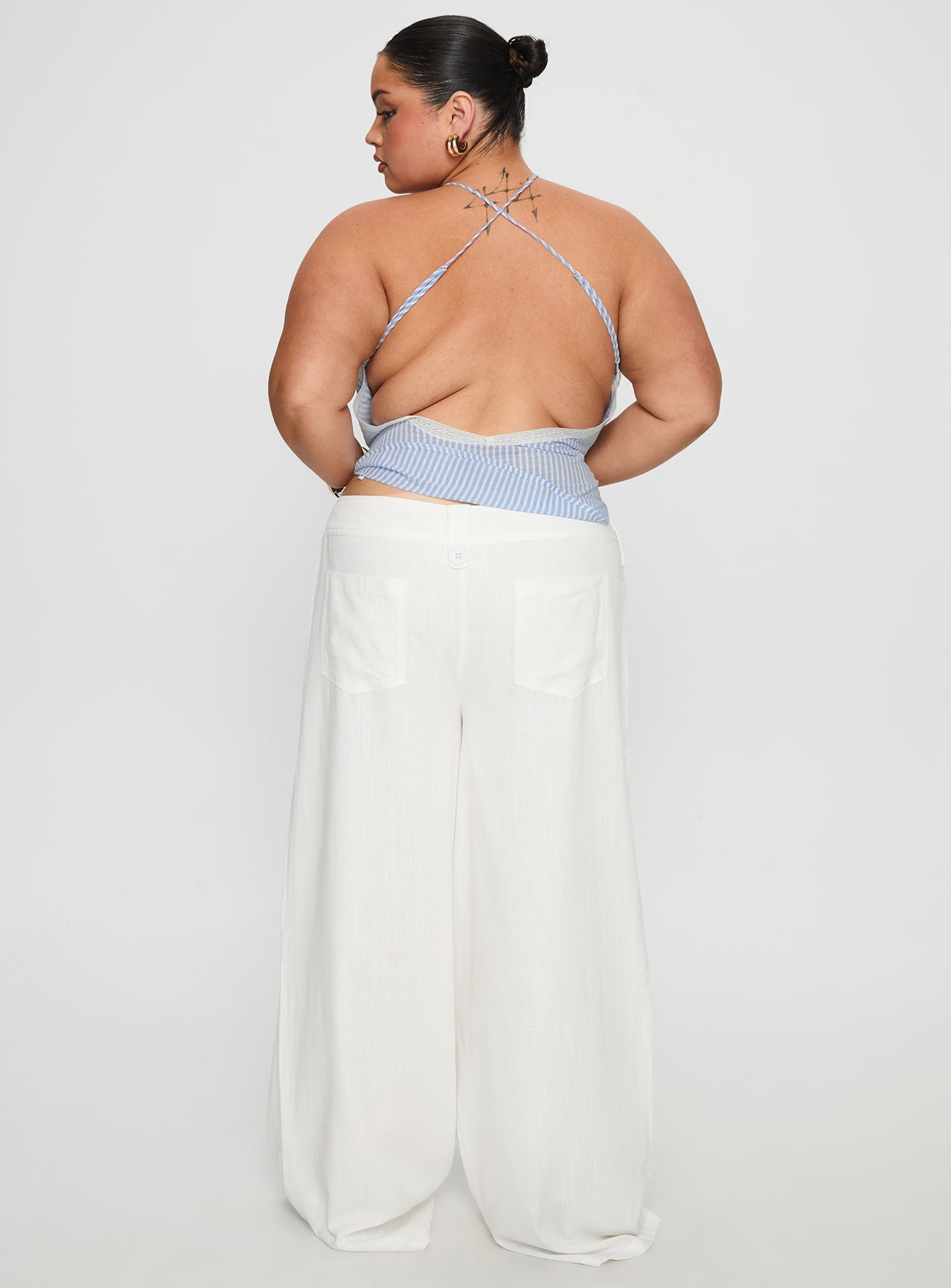 Pedra Wide Leg Pant White Curve
