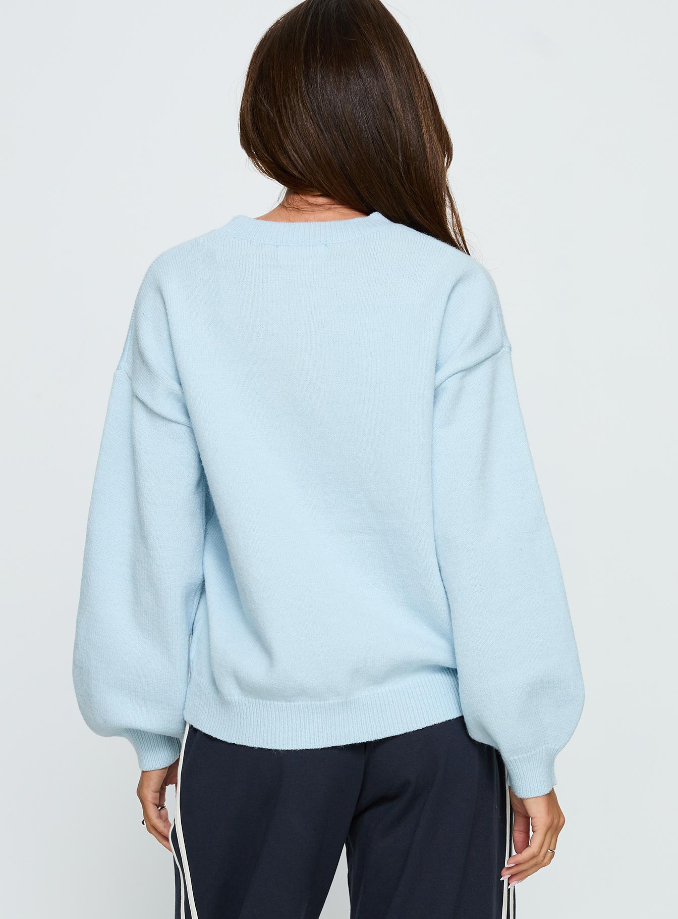 Ranee Graphic Knit Sweater Blue