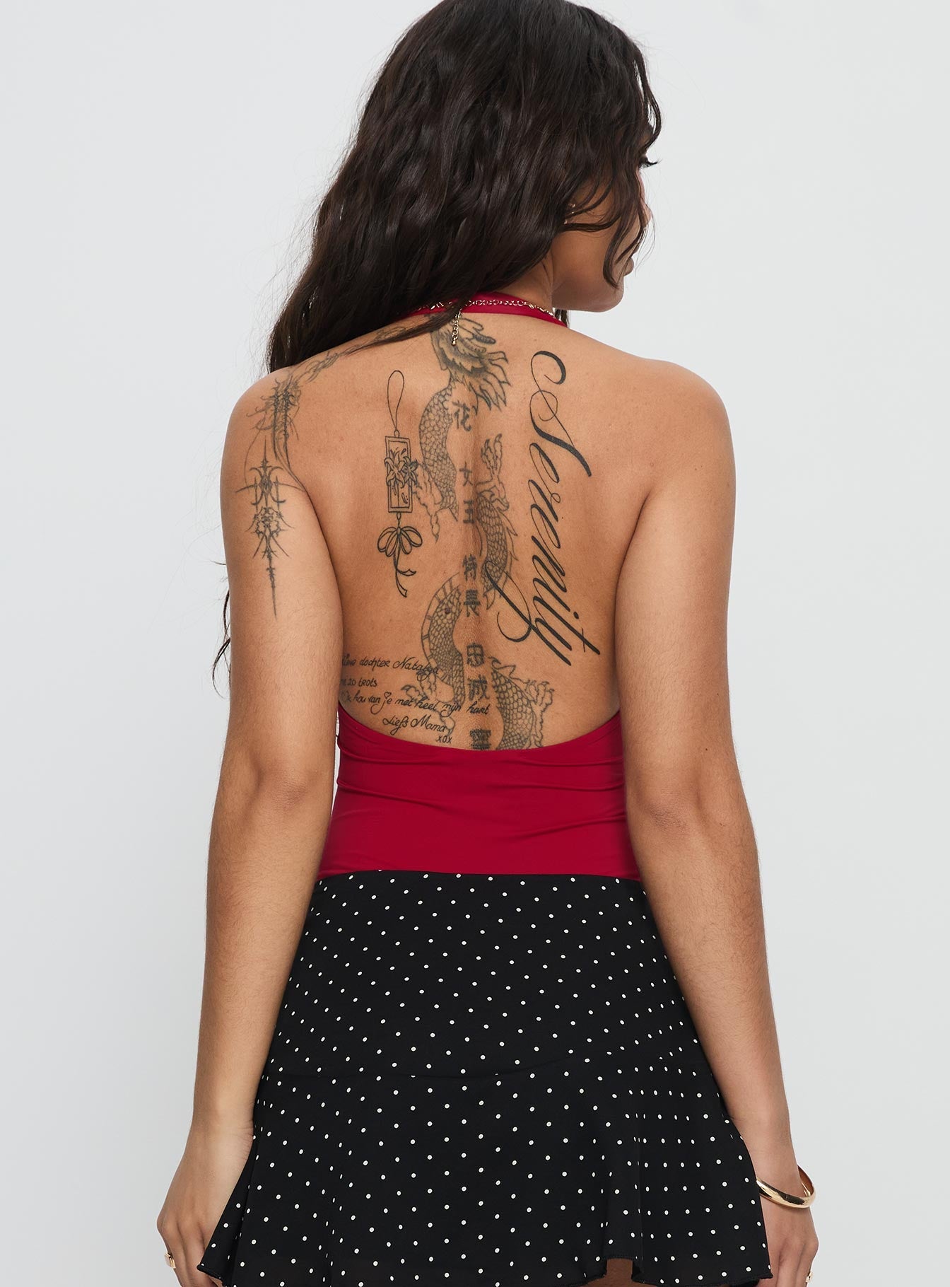 Sugarberry Cut Out Bodysuit Red