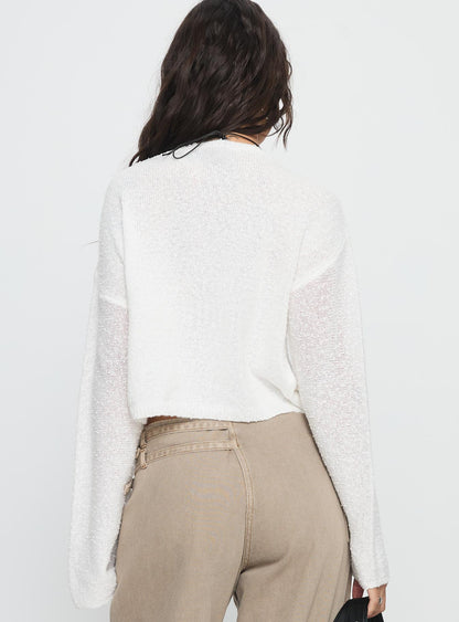 Riala Off Shoulder Knit Sweater White