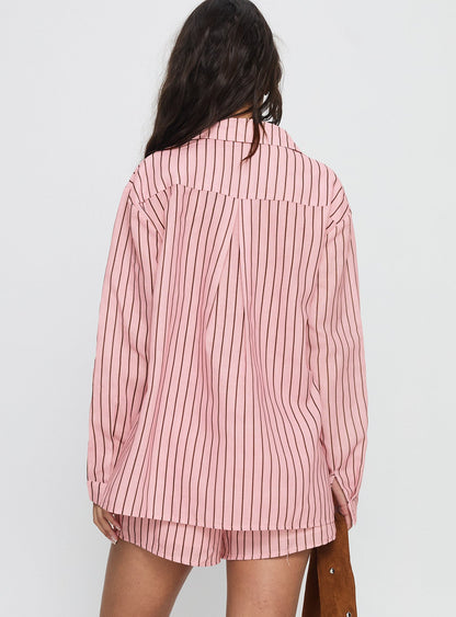 Chloe Set Pink / Brown Stripe