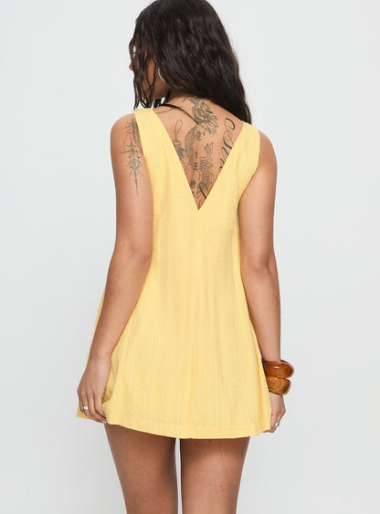 Lorenie Shift Mini Dress Yellow