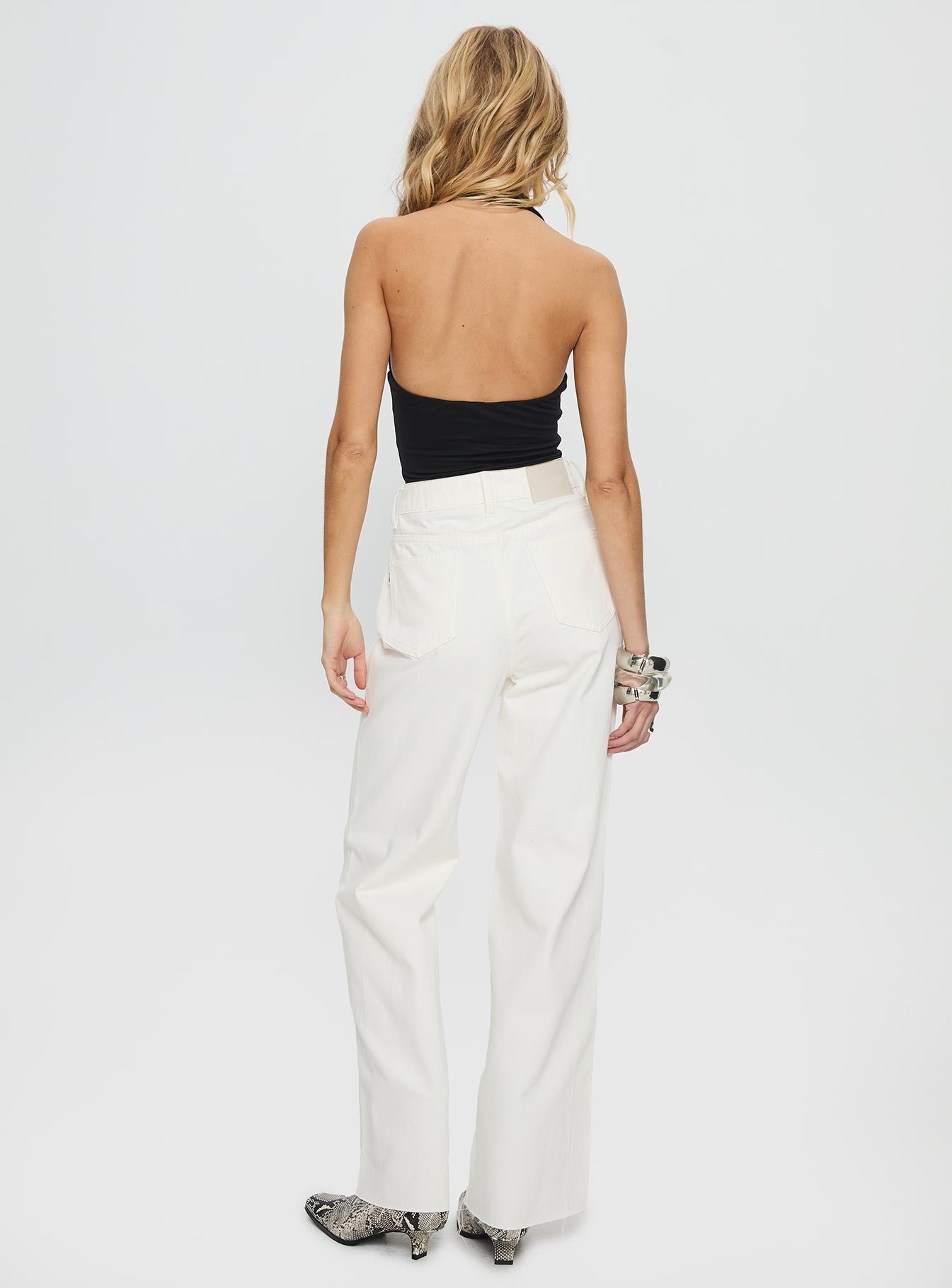 Henesey High Rise Straight Leg Jeans White Wash