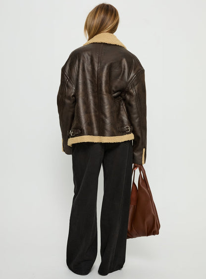 Benetta Collared Jacket Brown