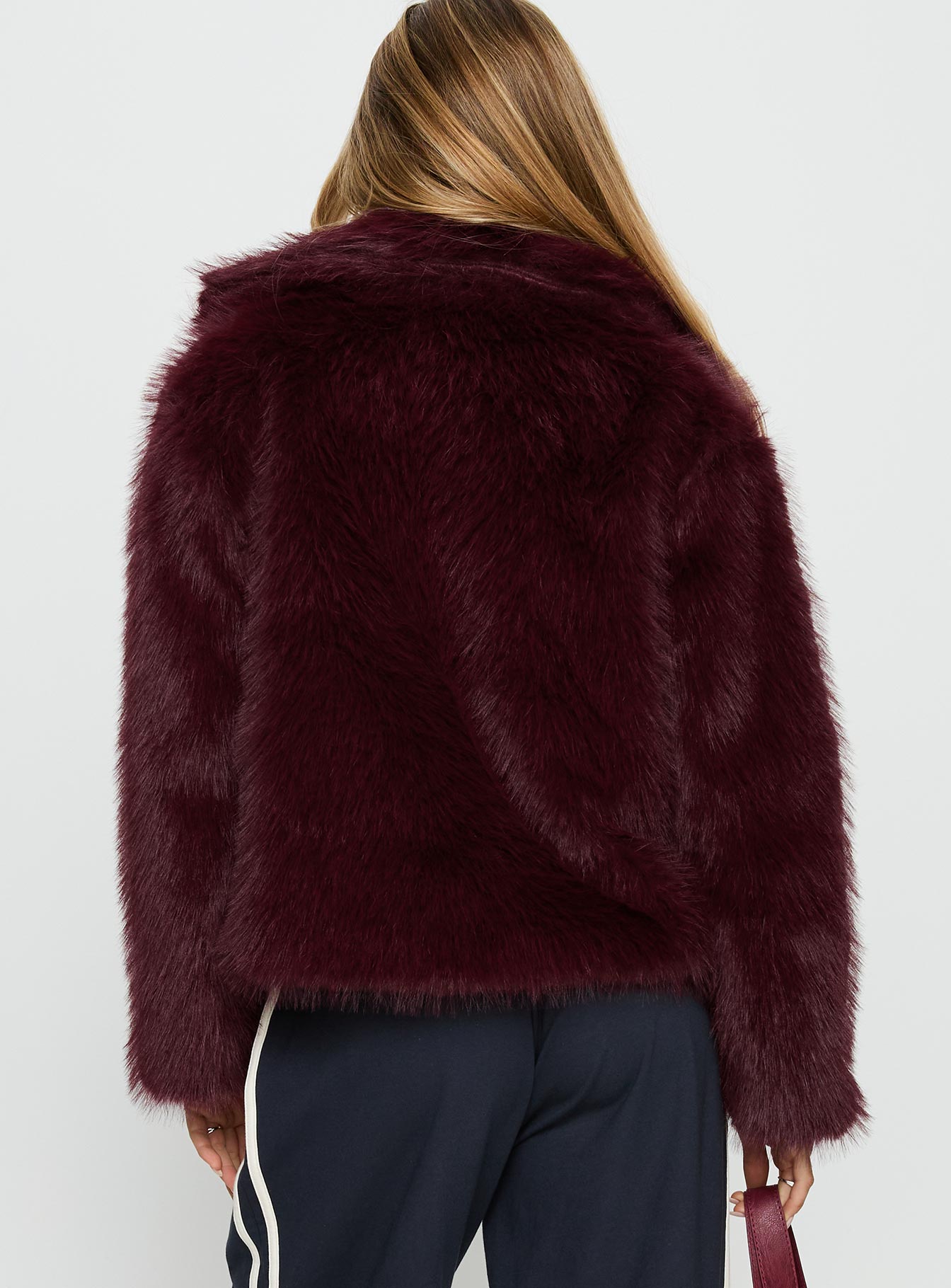 Liannah Faux Fur Jacket Red