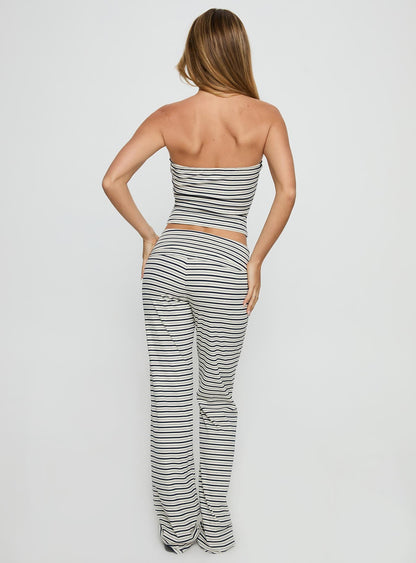 Ace Of Spades Strapless Set Navy / Grey Stripe
