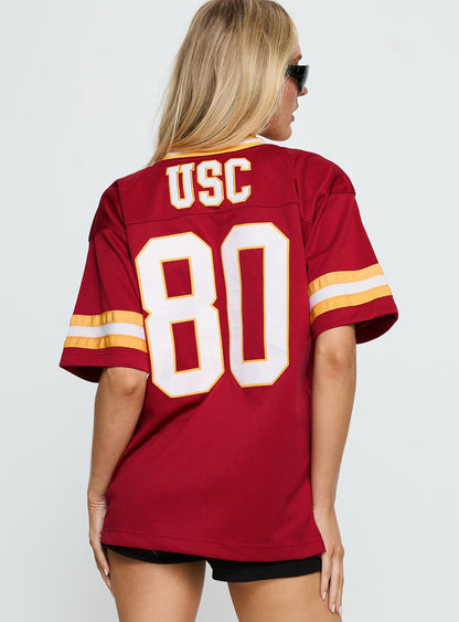 USC Football Button Down Jersey Cardinal