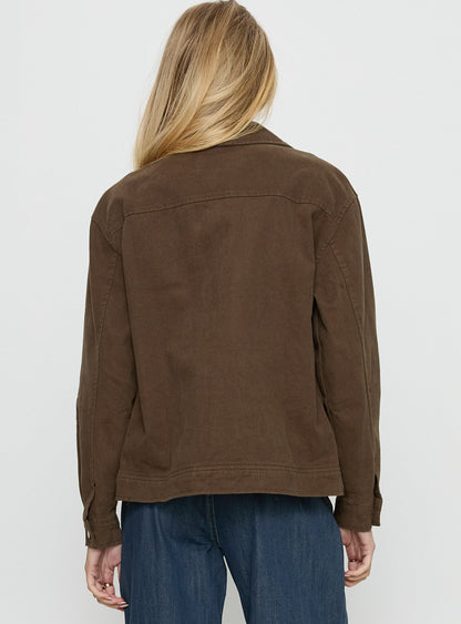 Nelsie Collared Oversized Jacket Green