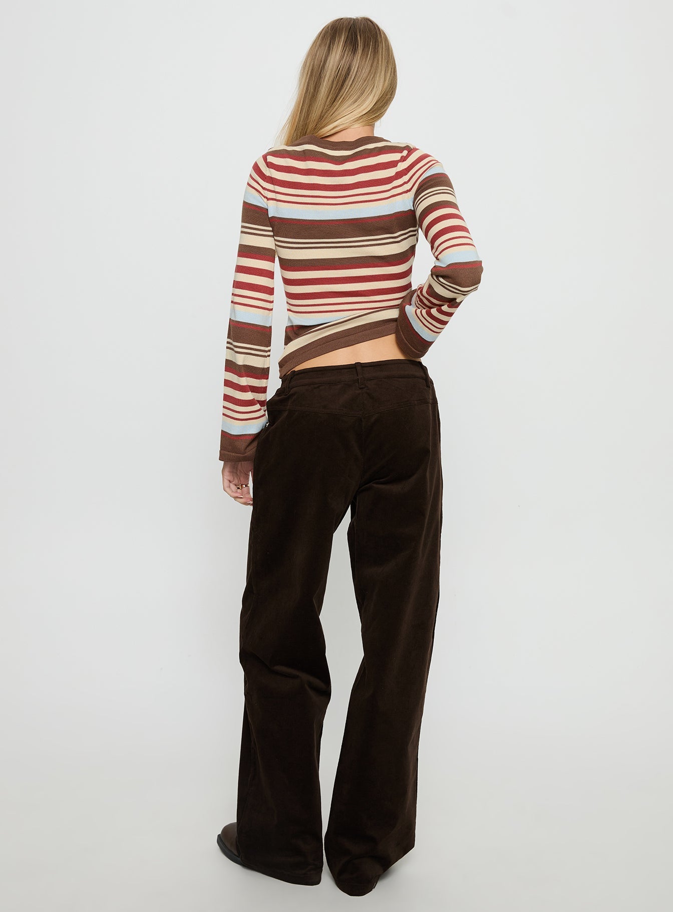 Kenza Wide Leg Corduroy Pant Brown