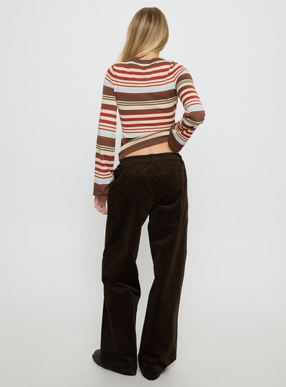 Kenza Wide Leg Corduroy Pant Brown