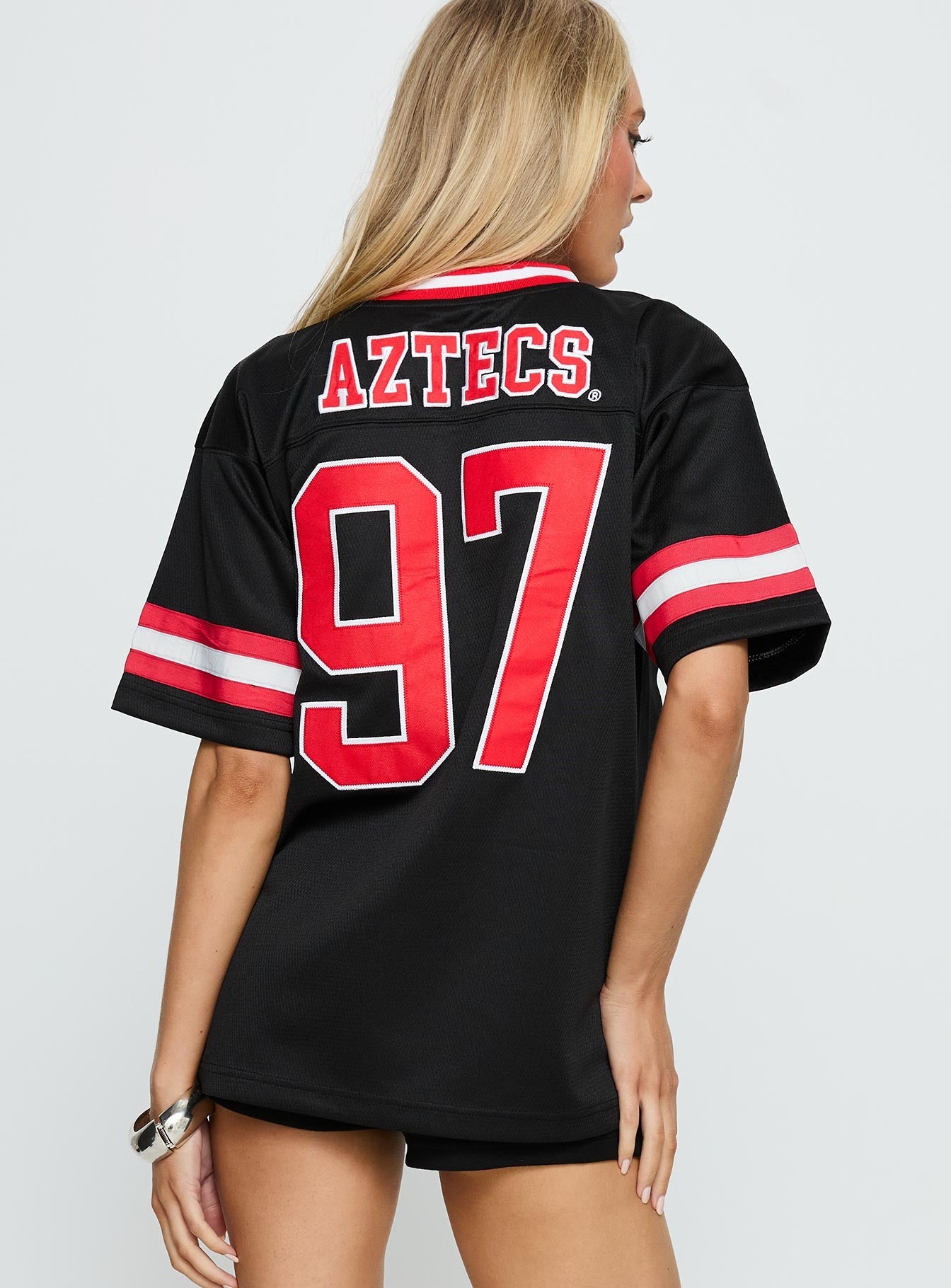 SDSU Football Button Down Jersey Black