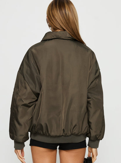 Say Less Bomber Jacket Khaki