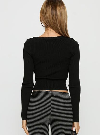 Sorenna Long Sleeve Top Black