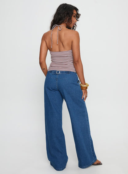 Polaris Mid Rise Straight Leg Jeans Mid Blue