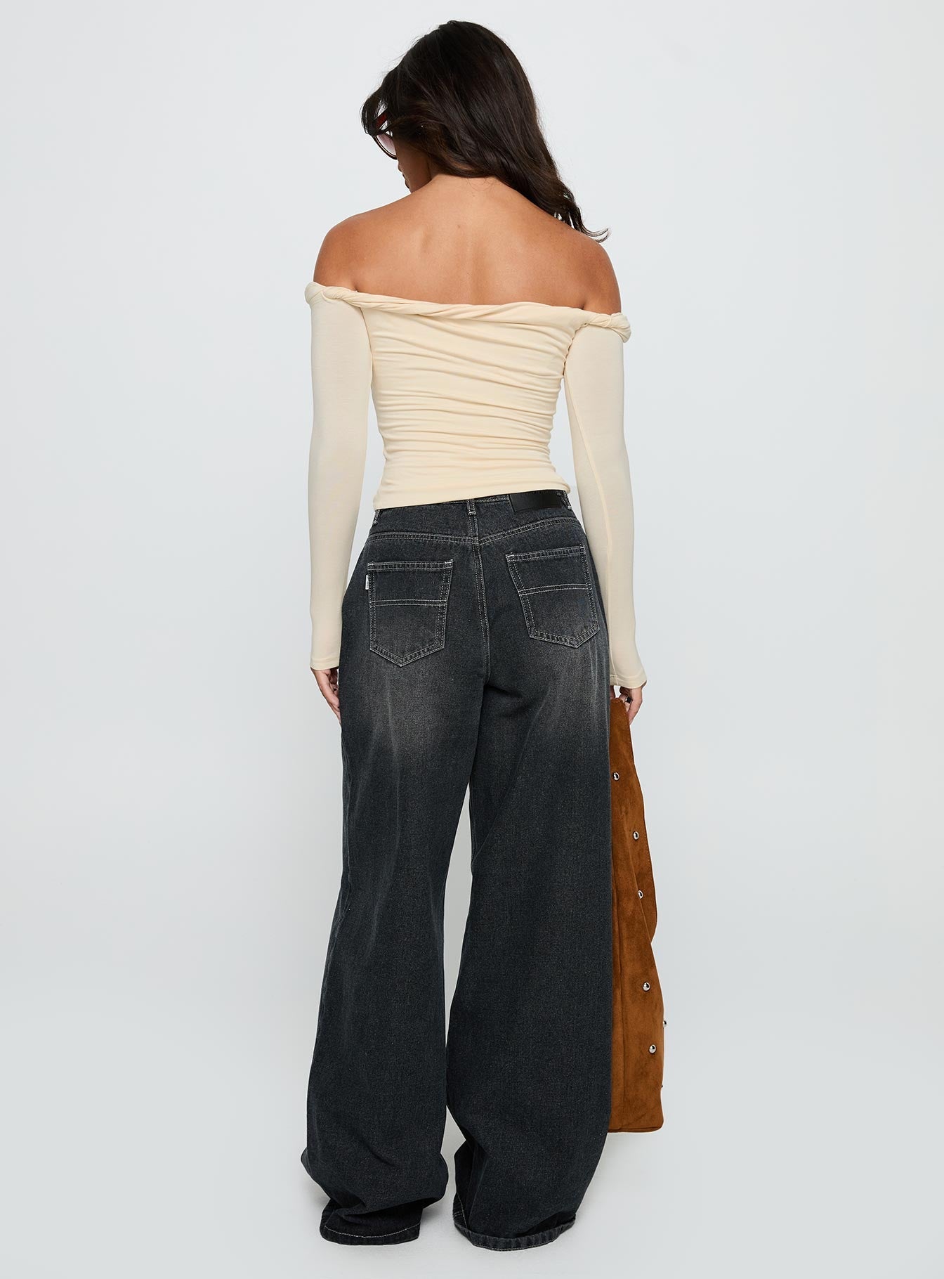 Naylor Wide Leg Jeans Grey Wash