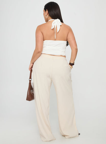 Irresistible Wide Leg Pant Cream Curve
