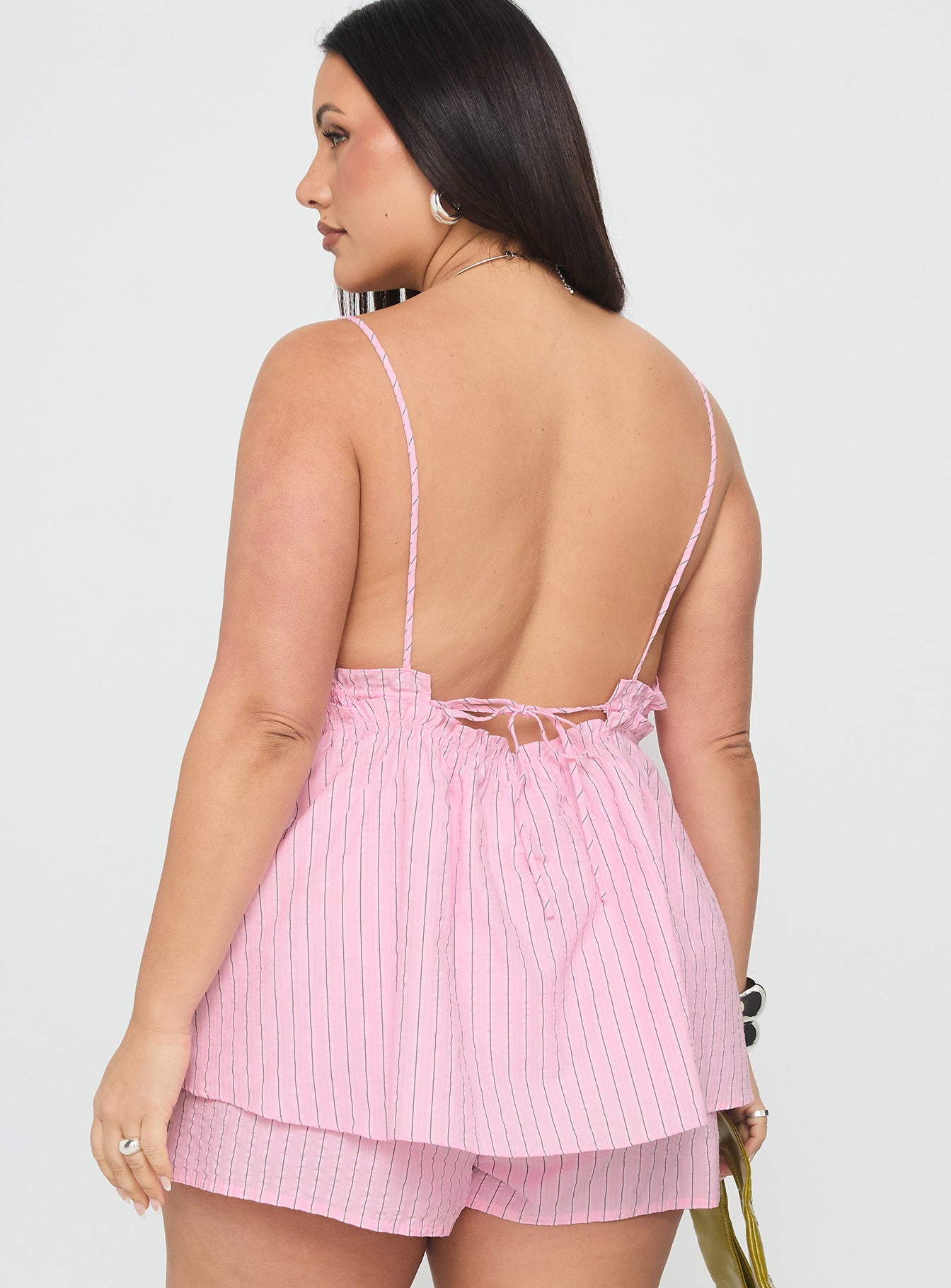 Abigayle Top Pink Stripe Curve