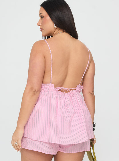 Abigayle Top Pink Stripe Curve