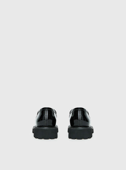 Face The Wind Faux Leather Loafers Black