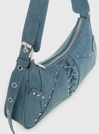 Langston Tie-Up Detail Shoulder Bag Blue