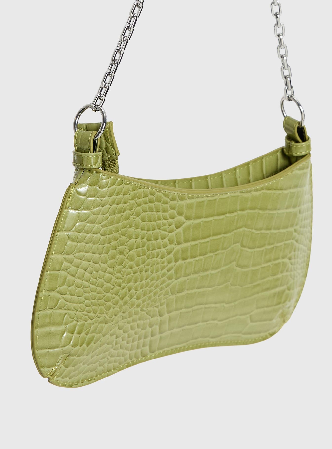 Gwynne Faux Leather Shoulder Bag Green