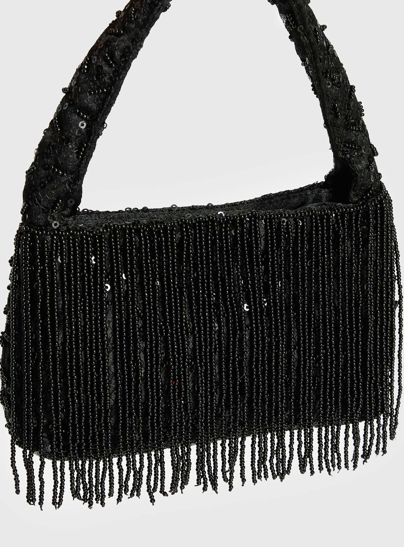Kiss Goodbye Beaded Tassel Bag Black