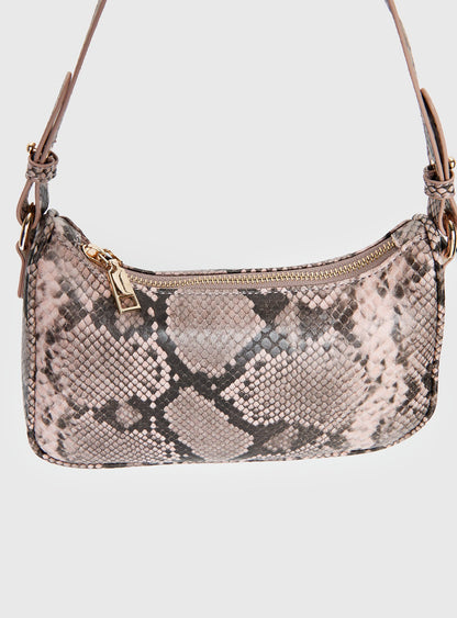 Jaxen Shoulder Bag Pink Snake